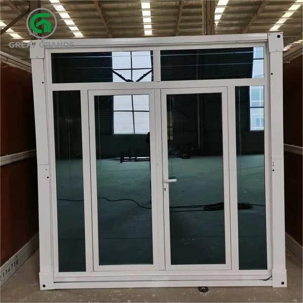Προσαρμοσμένο Prefab Διπλώσιμο Κουτί Σπίτι Χάλυβα Γυάλινη πόρτα Καφέ τοίχος Διαθέσιμο για ενοικίαση